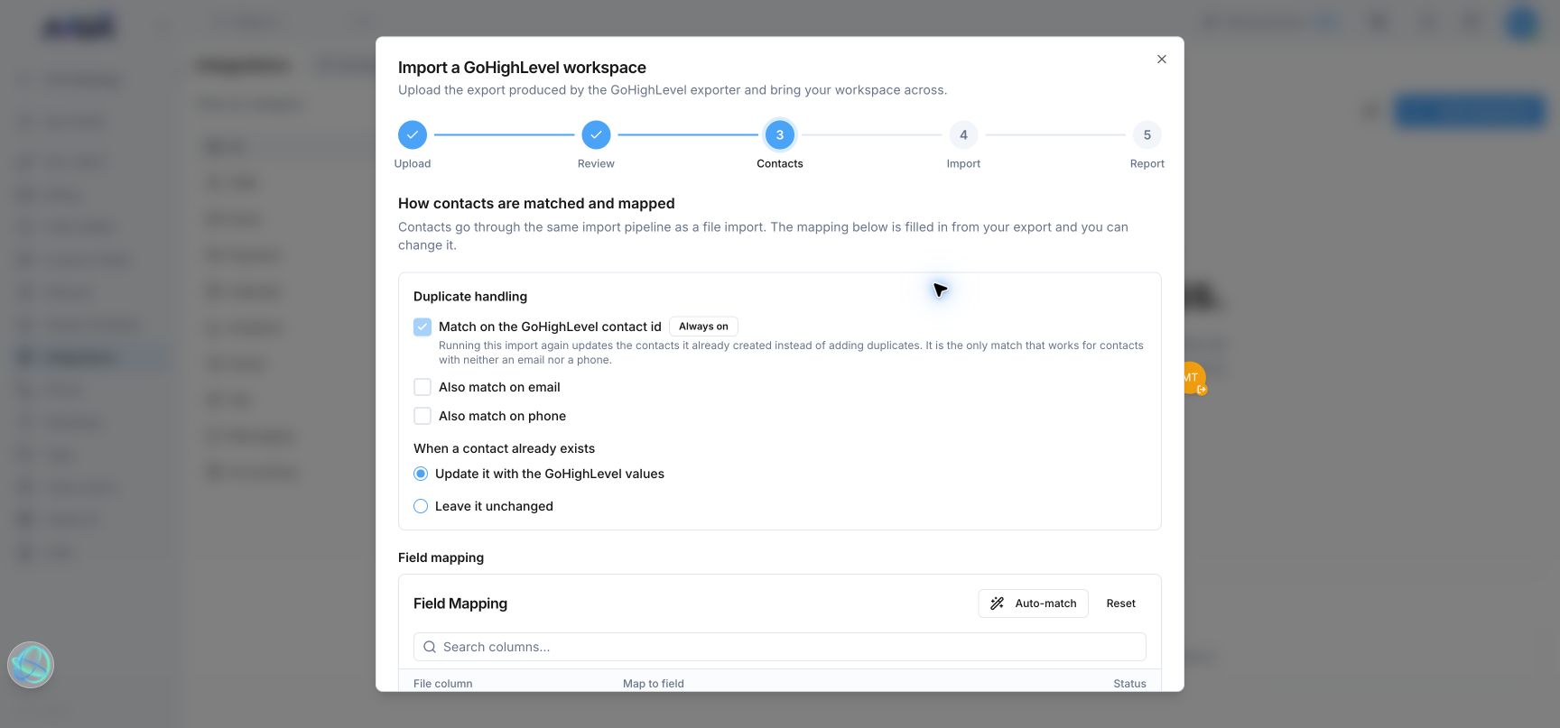 Votel Contacts phase showing duplicate handling