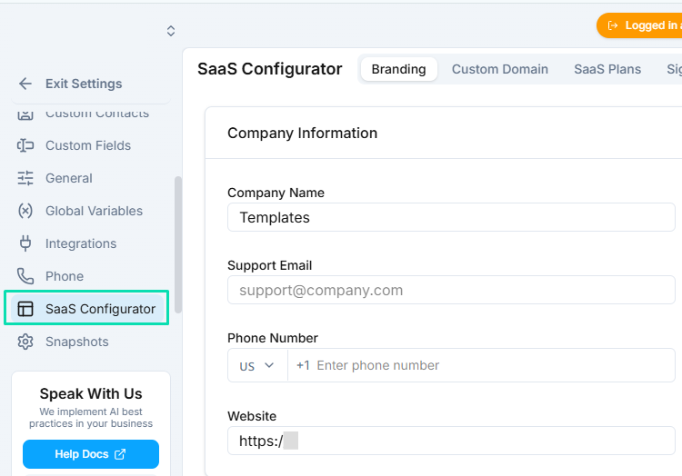 Votel SaaS Configurator