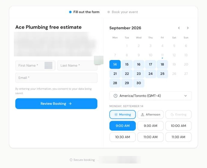 Live Votel booking page