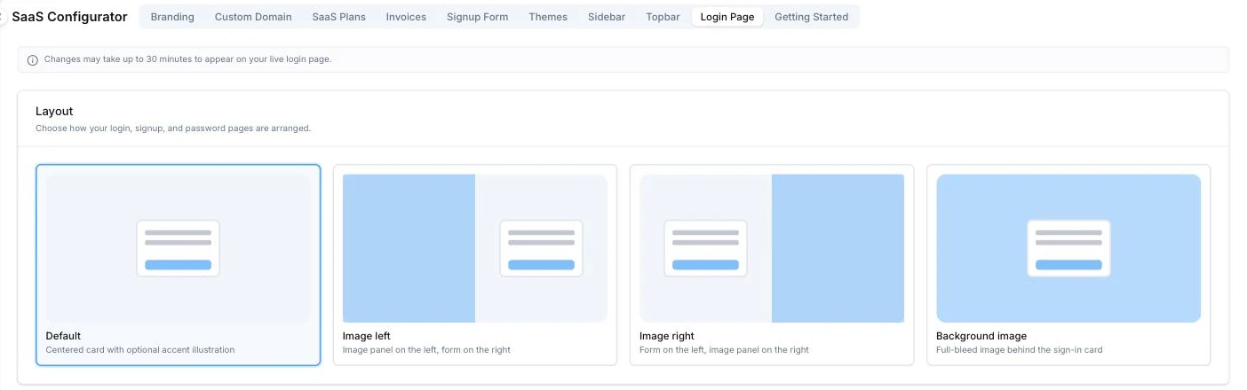 Votel login page editor